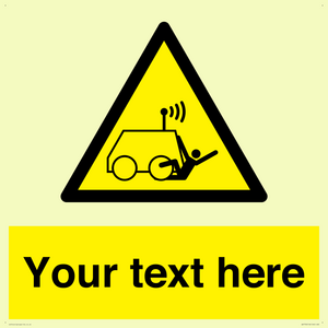 Custom warning run over by operator controlled machine